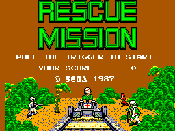 Rescue Mission title screen for Sega Master System